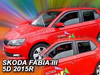 ΑΝΕΜΟΘΡΑΥΣΤΕΣ ΓΙΑ SKODA FABIA III 5D 2014+  HTB ΜΑΚΡΥ ΣΕΤ ΑΥΤΟΚΙΝΗΤΟΥ ΑΠΟ ΕΥΚΑΜΠΤΟ ΦΙΜΕ ΠΛΑΣΤΙΚΟ HEKO - 4 ΤΕΜ.