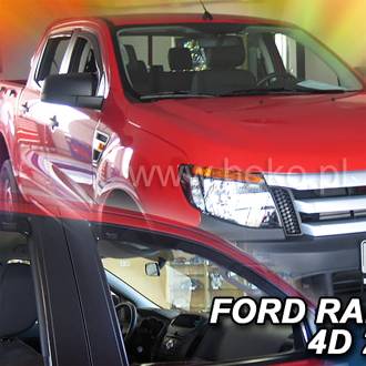 ΑΝΕΜΟΘΡΑΥΣΤΕΣ ΓΙΑ FORD RANGER / RAPTOR III 4D 2012-2022  ΖΕΥΓΑΡΙ ΑΠΟ ΕΥΚΑΜΠΤΟ ΦΙΜΕ ΠΛΑΣΤΙΚΟ HEKO - 2 ΤΕΜ.