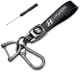 Μπρελόκ Κλειδιών Δερματίνη με Ατσαλένιο Κρίκο και Δώρο Κατσαβιδι - Hyundai