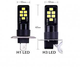 Σετ 2τμχ H1 - H3 LED Super Bright 6000k CanBus