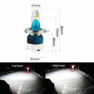 Σετ Λάμπες Led Mini H4 Mi2 headlight 12/24V 50w 6000LM 6500K