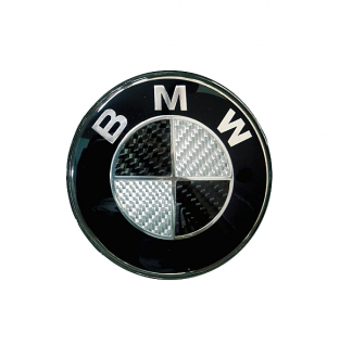 Σήμα Bmw Μαύρο Άσπρο Carbon 7.2cm
