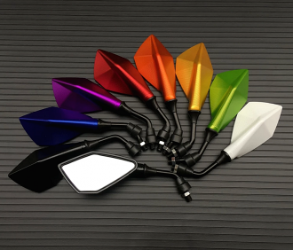 Καθρέπτες Πολυγωνικοί Μοτοσυκλέτας Universal 10mm  σετ 2τμχ σε Διάφορα Χρώματα