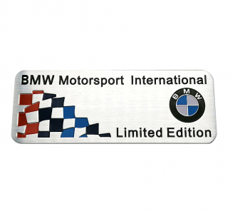 Αυτοκόλλητο Σήμα Αλουμινίου Bmw Motorsport 8cm x 3cm