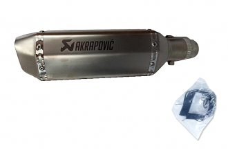 Εξάτμιση Μηχανής Akrapovic Ασημί Φ51 και Φ38 μέχρι 500cc