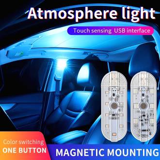 Επαναφορτιζόμενo Φωτάκι Εσωτερικού Αυτοκινήτου USB με Μαγνήτη 1τμχ 7.5cm